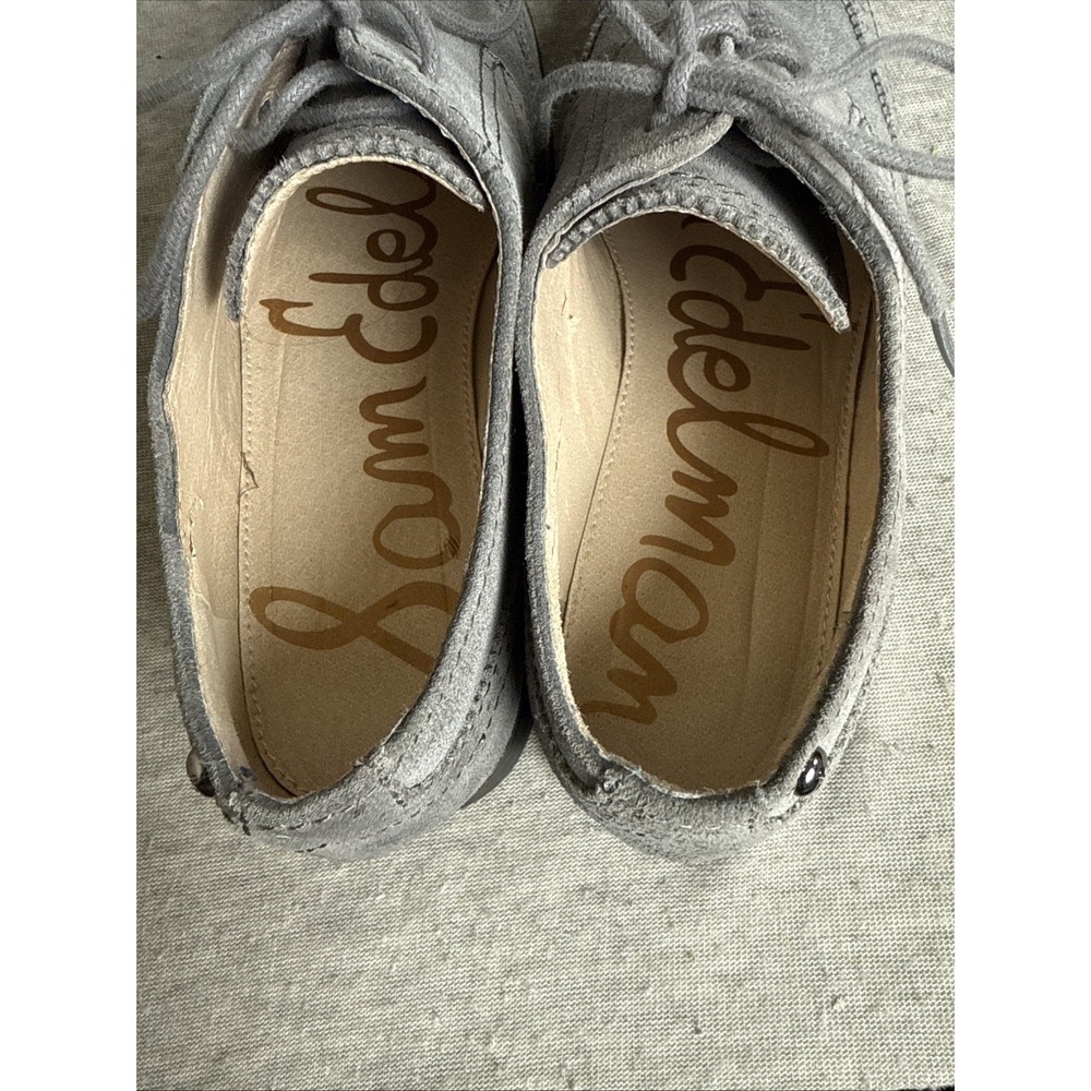 Sam Edelman 8.5M Womens Gray Leather Suede Irving Oxford Lace-up Shoes - Picture 11 of 12